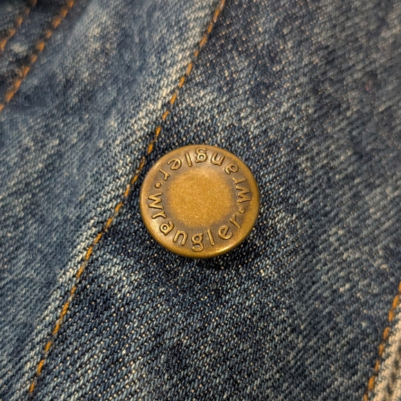 Wrangler Vintage Rugged Wear Blue Denim Trucker Jacket Large - Picture 7 of 13